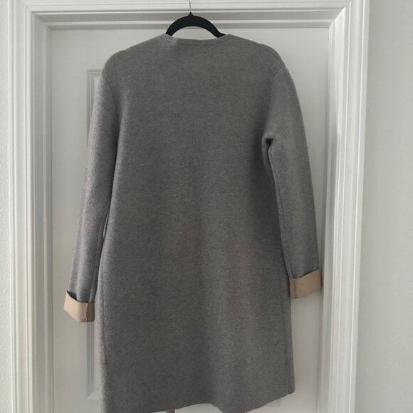 Theory Gray and Cream Pea Coat - Picture 2 of 8